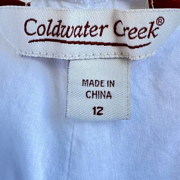 Coldwater Creek Linen Pants Wide Leg with Yoga Waistband White Bohemian Large - Picture 4 of 6